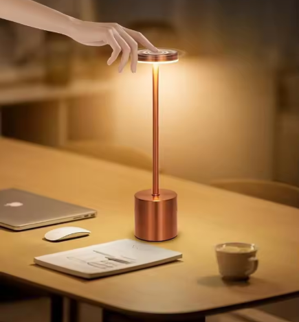 Luxury Gold Touch Lamp | Rechargeable LED Table Lamp for Home & Cafe in UAE